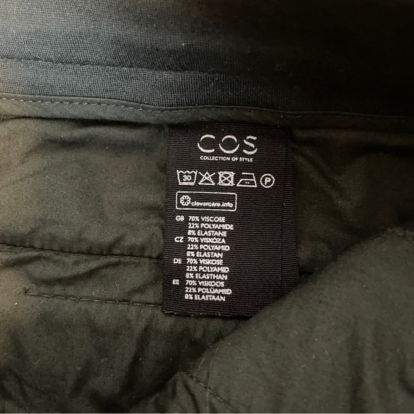 COS Men Pant Jersey Stretch Slim Trousers Zip Ankle Dark Green Size EU 48 - Picture 13 of 15